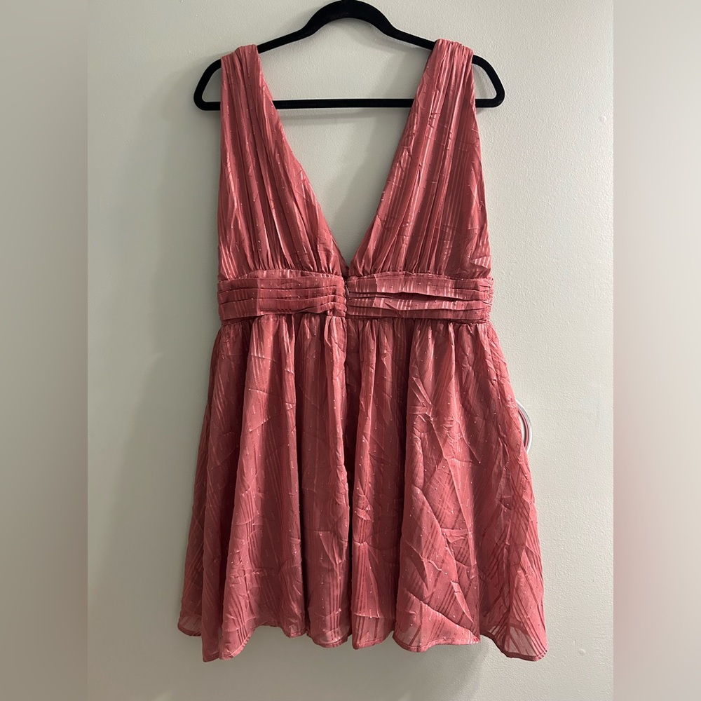 NWT lulus Romantic At Heart Rose Pink Striped
Skater Mini Dress - Picture 6 of 6